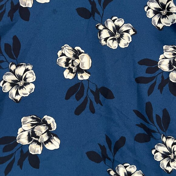 Banana Republic Blue and White Floral Sleeveless Dress Size 14 - Picture 4 of 6